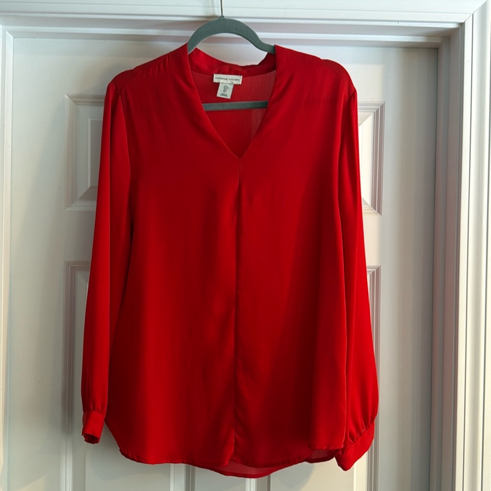 NWOT Adrienne Vittadini Red chiffon blouse